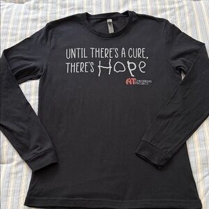 NEXT LEVEL APPAREL men’s long sleeve tee. “UNTIL THERES A CURE, THERES HOPE”.